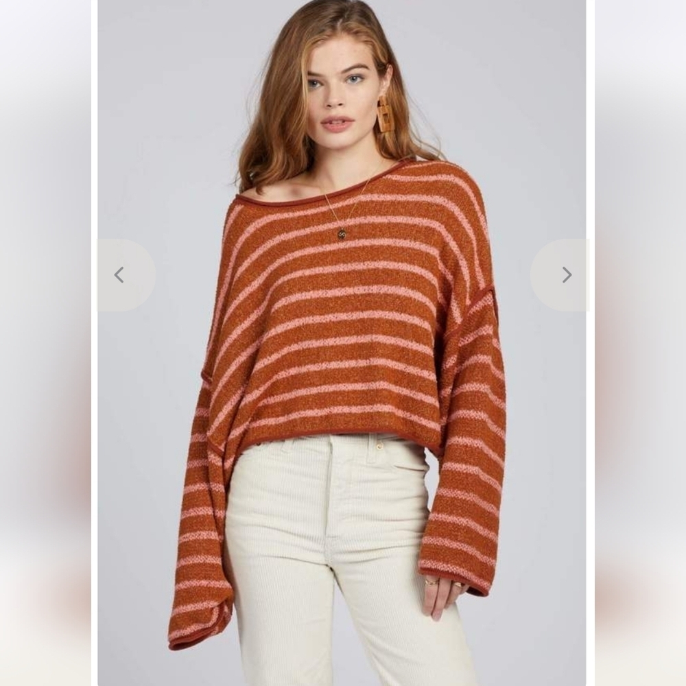Free People Bardot Cropped Sweater